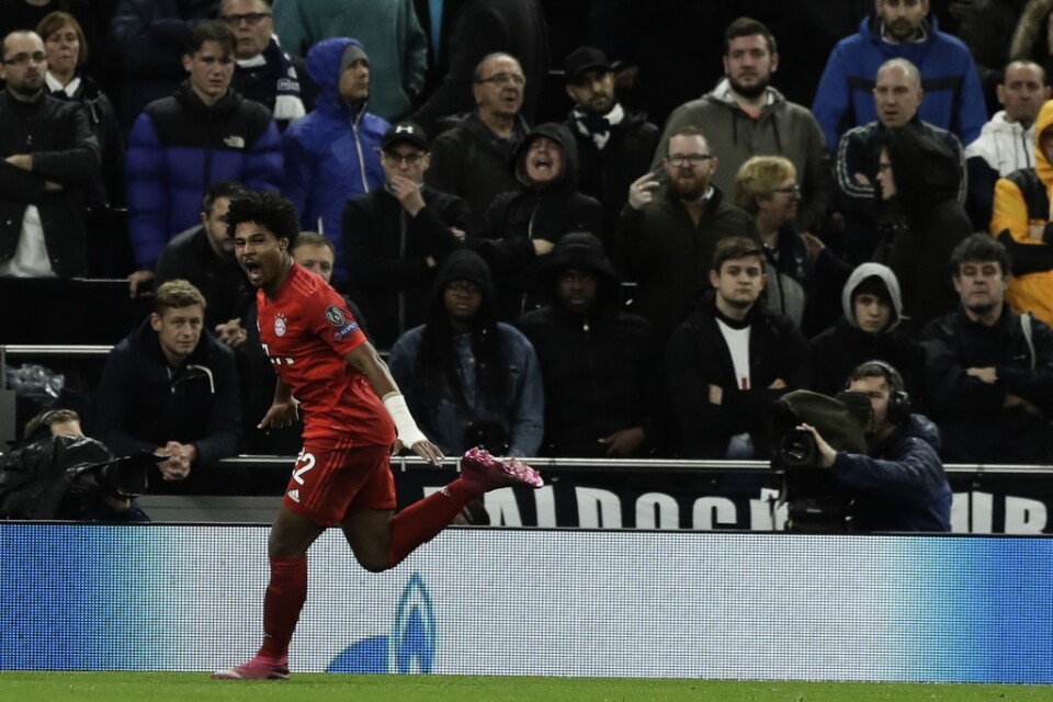 Bayern Münchens Serge Gnabry – fyramålsskytt i andra halvlek när Bayern München krossade Tottenham med 7–2.