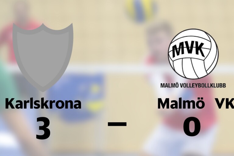 Karlskrona vann mot Malmö VK i tre raka set