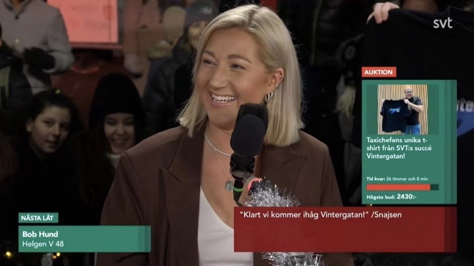 Josefine Högne i Musikhjälpen 2021. Foto: SVT