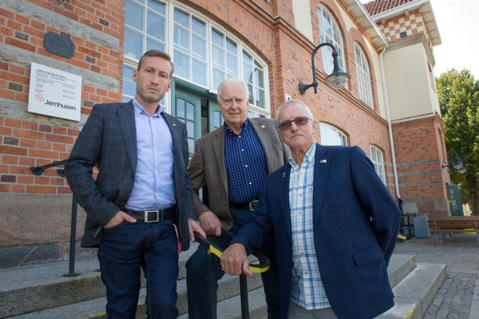 Centertrion Thomas Haraldsson, Roland Axelzon och Hagart Valtersson.