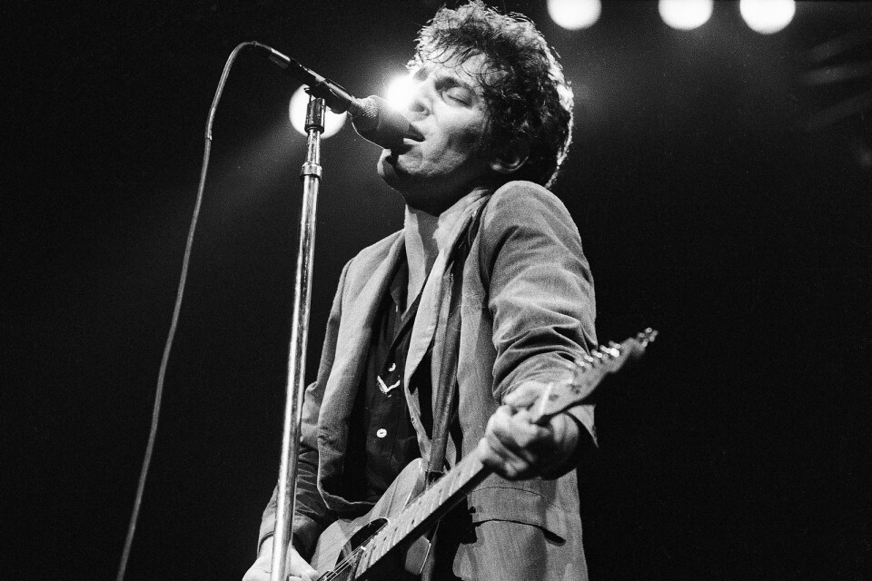 Bruce Springsteen under en konsert i Madison Square Garden i New York 1978.