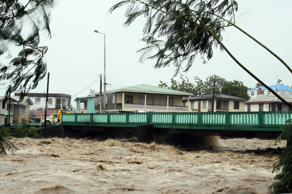 Översvämningar i Dominicas huvudstad Roseau 2007.