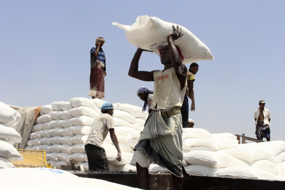 FN:s livsmedelsprogram (WFP) bistår idag miljontals människor i Jemen med mat. Arkivbild.