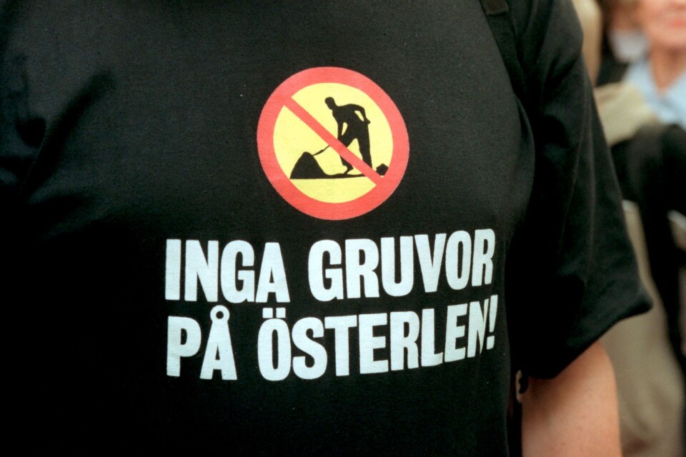 .
Gruvmotstånd mot gruvdrift på Österlen. 
T-shirt med tryck.