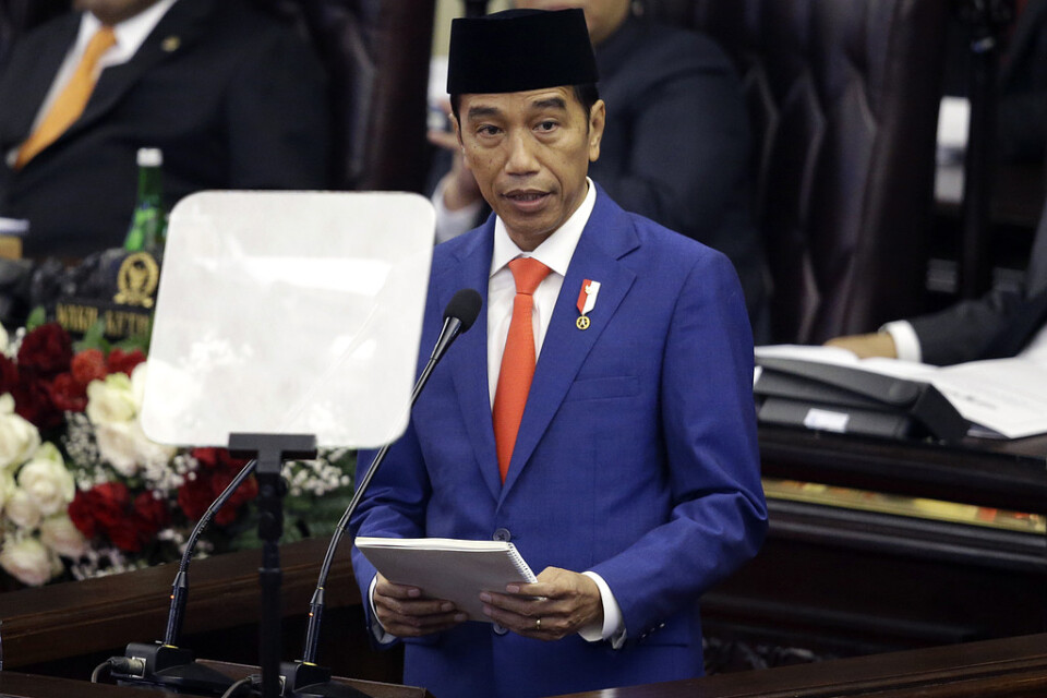 Joko Widodo i parlamentet i Jakarta.