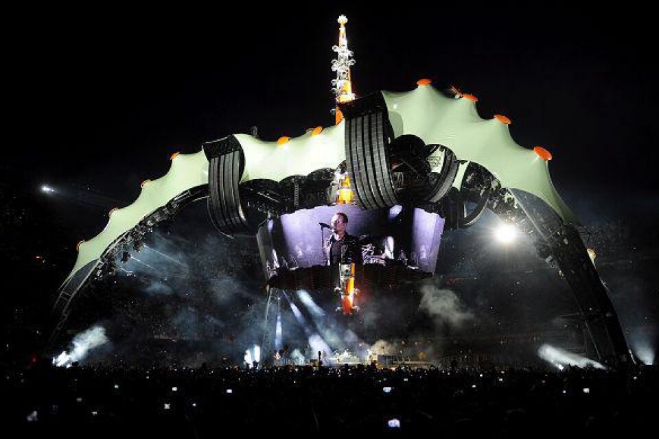 U2 gjorde turnépremiär med 360 Tour i Barcelona under tisdagen. bild: Scanpix