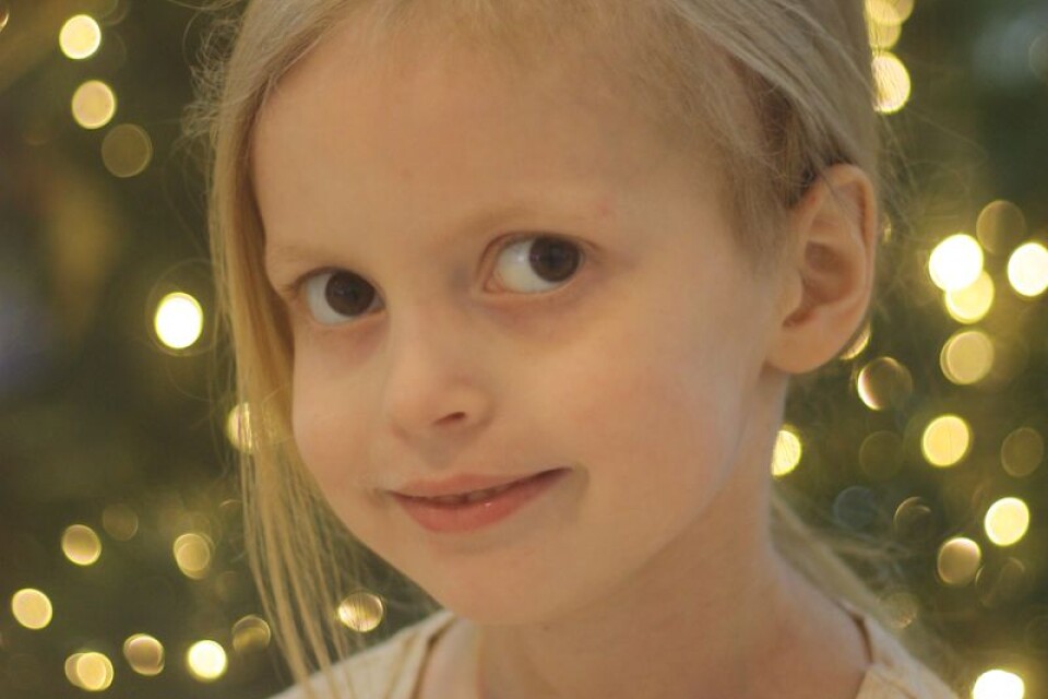 Linnea Nordström, sex år från Lyckeby, lider av en extremt aggressiv tumör.