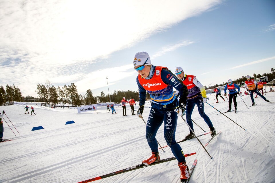 Hanna Falk tränar inför världscupfinalen i längskidor i Falun.