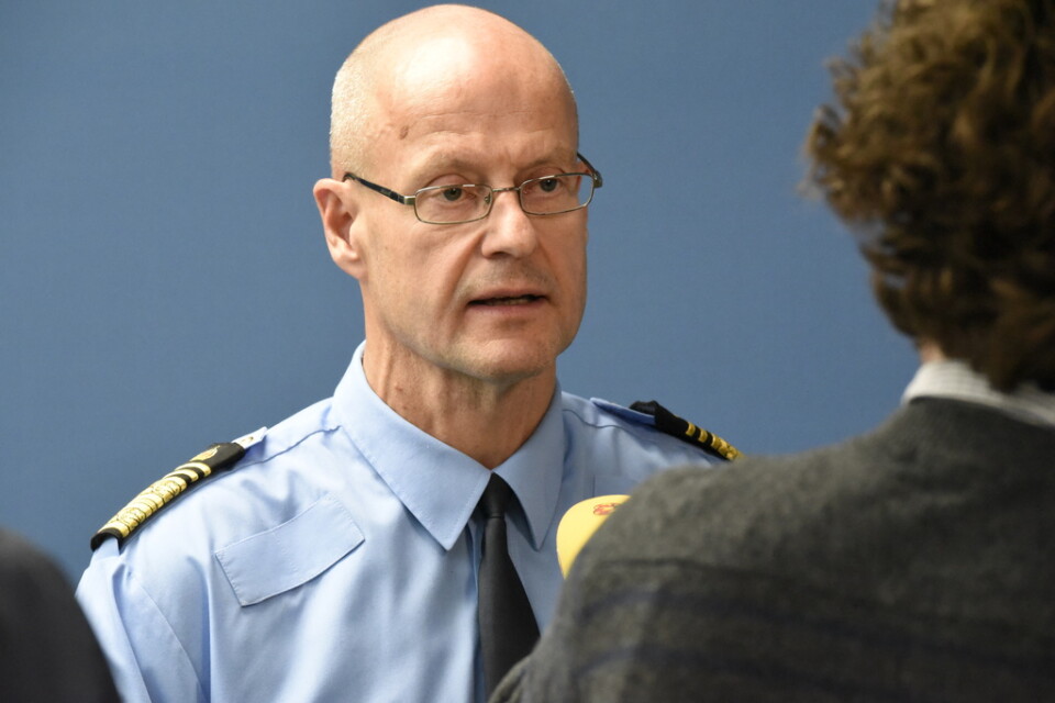 Regionpolischef Mats Löfving vid en pressträff i oktober 2021. Arkivbild.