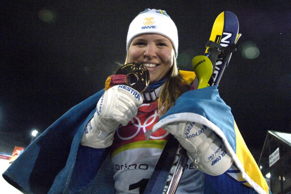 Anja Pärson ställde också upp i alla grenar i OS och tog ett guld – i slalom 2006. Arkivbild.