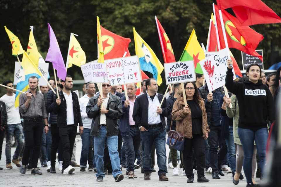 PKK-anhängare demonstrerar i Stockholm 2016. Den typen av demonstrationer har upprört Turkiet. Arkivbild.