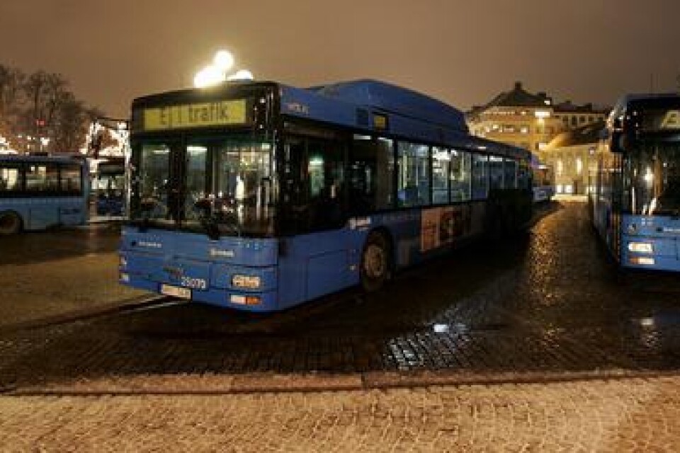 Sällan skådas så många bussar på Södra torget samtidigt.