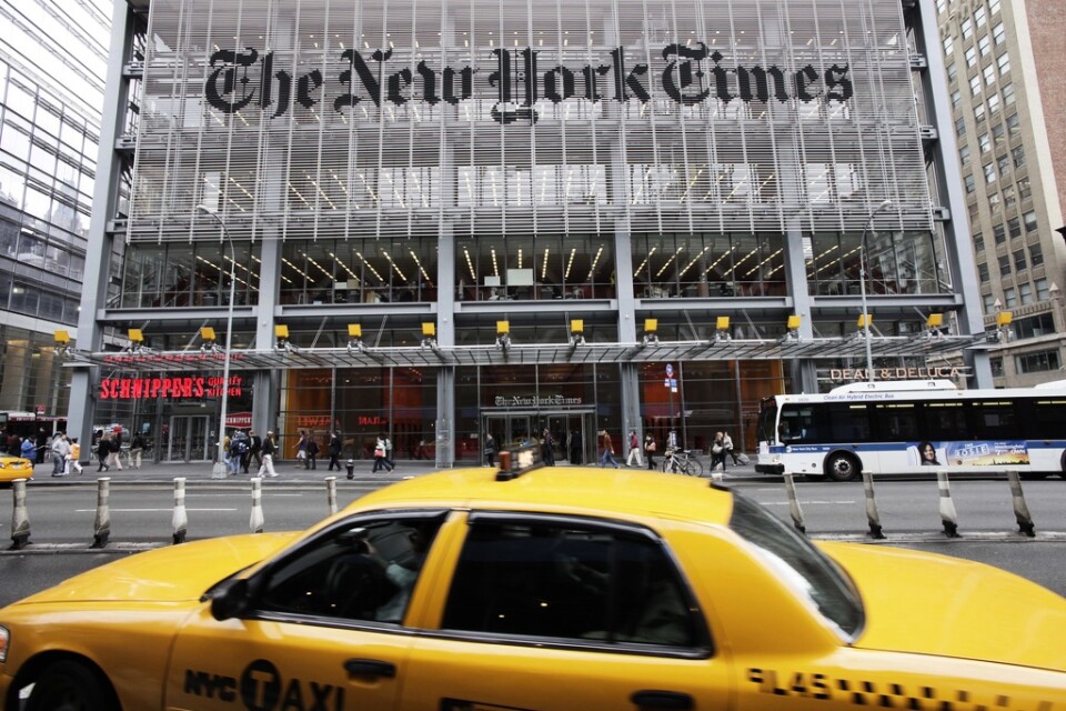 Digitala prenumerationer lyfter New York Times intäkter. Arkivbild.