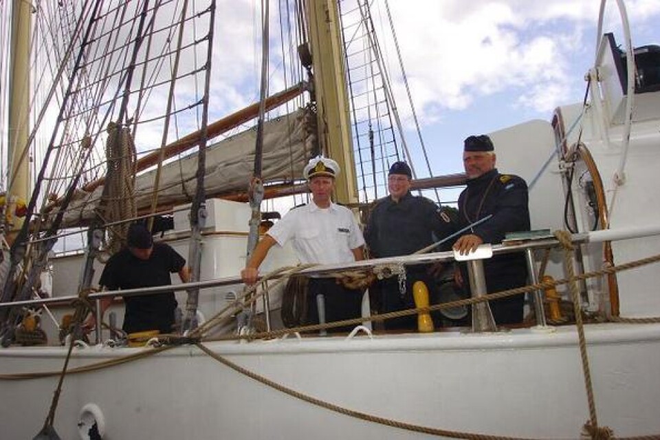 Med på HMS Falken ärJerker Schyllert, Frida Persson, Sösdala och Thomas Falk, Kristianstad.Bild: RONNIE SMITH