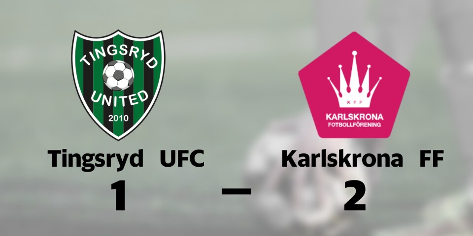 Karlskrona FF vann trots uppryckning av Tingsryd UFC