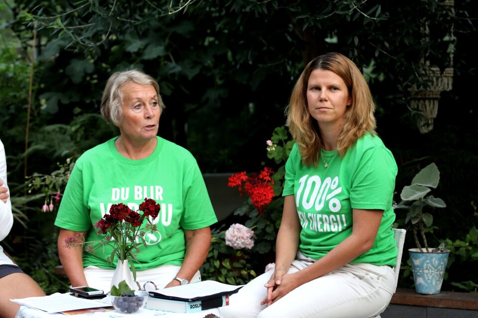 Miljöpartiets Ingela Karlsson och Louise Bertilsson.