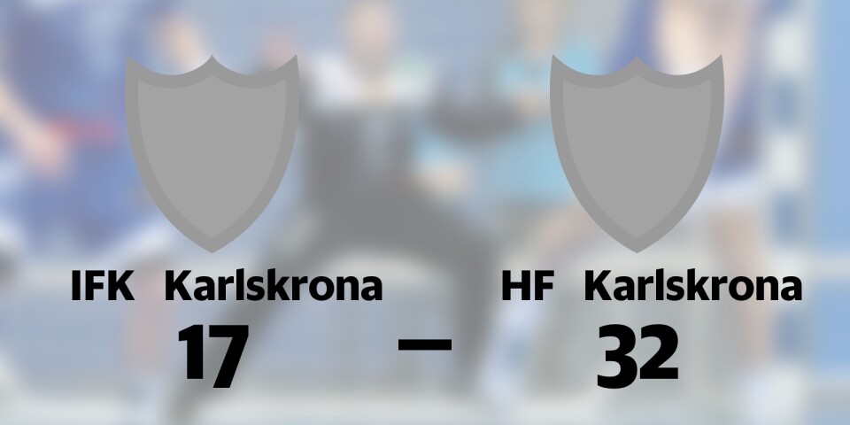 IFK Karlskrona förlorade mot HF Karlskrona U