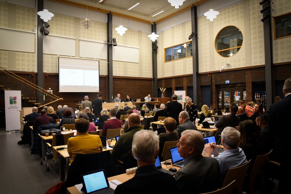 Regionfullmäktige i Kronoberg under ett sammanträde.