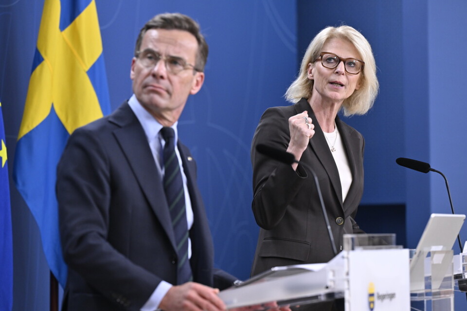 Statsminister Ulf Kristersson (M) och finansminister Elisabeth Svantesson (M).
