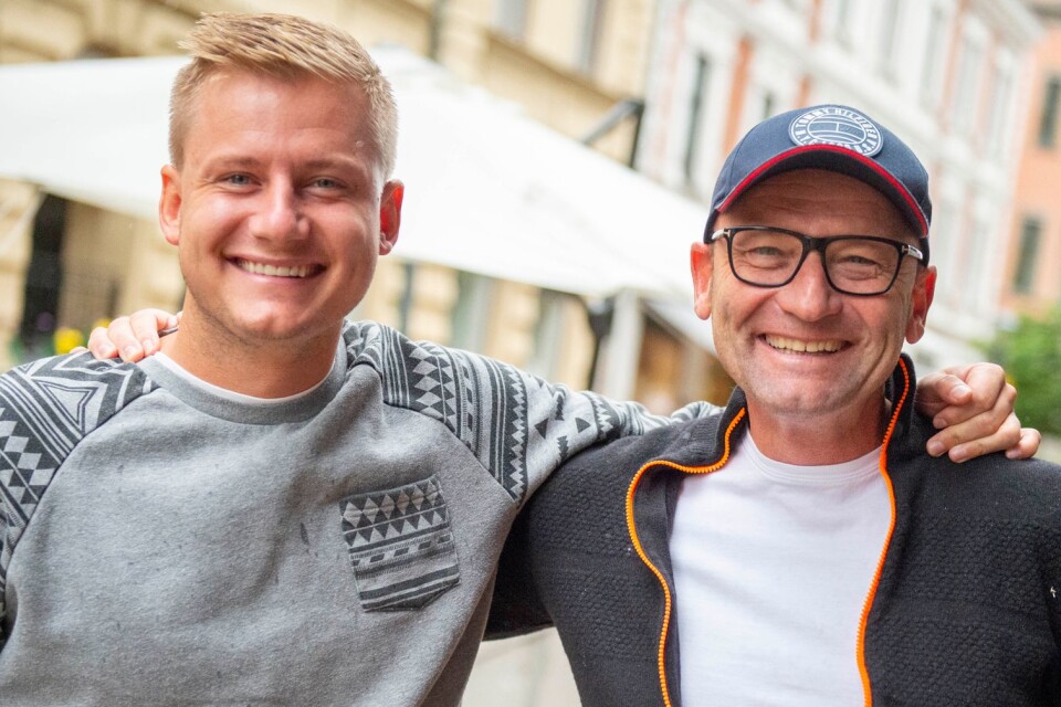Sonen Thomas Schmidt och pappan Jan Schmidt från Köpenhamn tycker mycket om Kristianstads stadskärna.