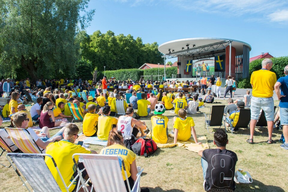 VM 2018 visades på storbildsskärm i Linneparken. Så blir det inte i år.