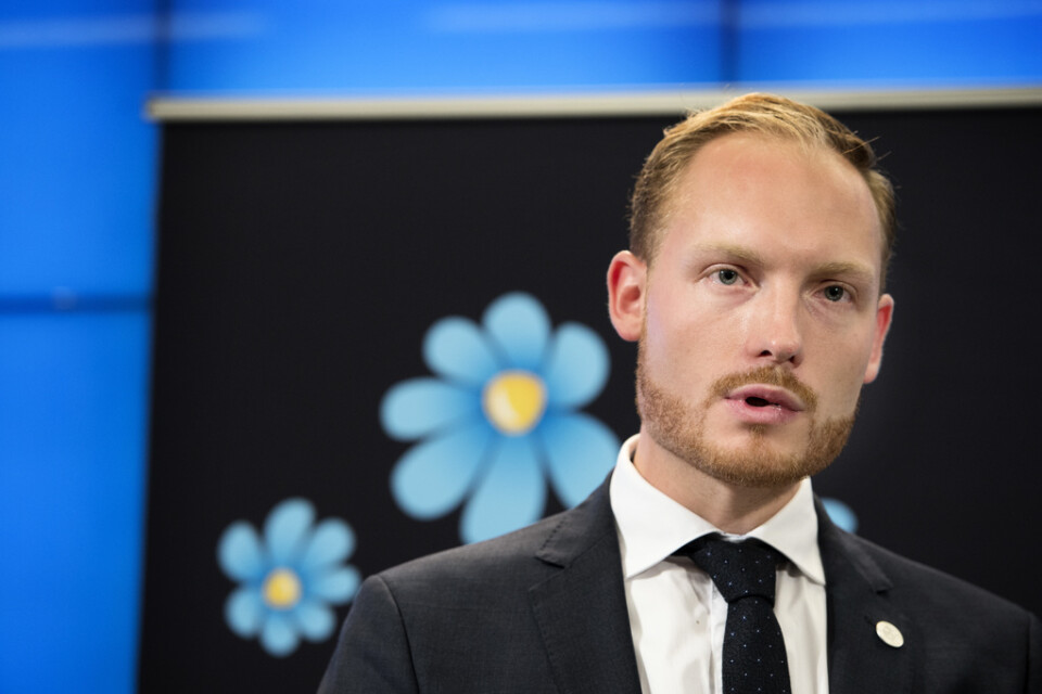 Sverigedemokraternas kulturpolitiske talesperson Aron Emilsson. Arkivbild.