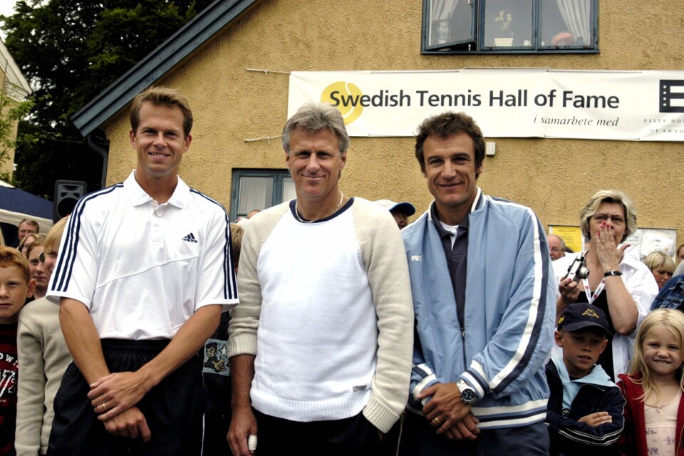 En gång i tiden var Sverige en tennisnation. Det är det inte längre. På bilden syns Sveriges tre "tennislegender" Stefan Edberg från vänster, Björn Borg och Mats Wilander.