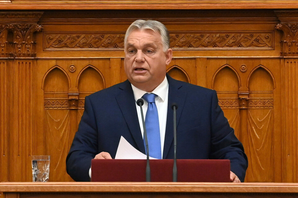Ungerns premiärminister Viktor Orbán när parlamentet öppnades.