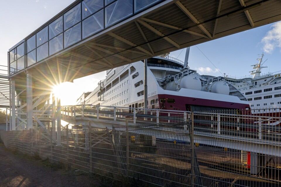 Färjetrafiken är avgörande för Ålands ekonomi. Bild tagen i november i Mariehamn.