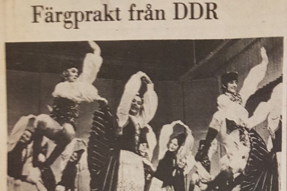 I Barometern (21/10 1976) kunde man läsa om de dansande östtyska ungdomarna från DDR:s statliga folkloreensemble.