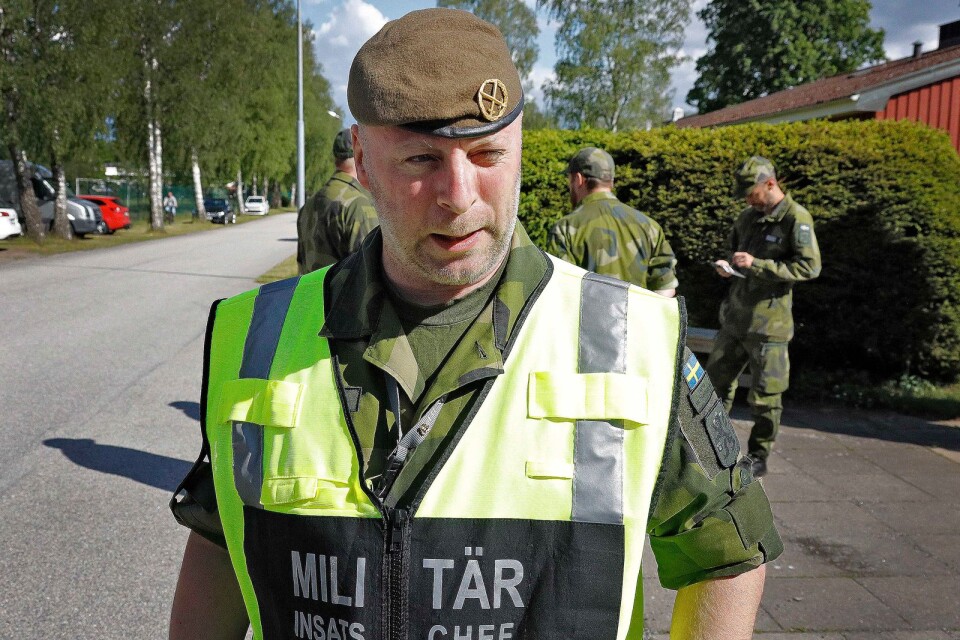 Peder Brandt, chef för första insatskompaniet på Älvsborgsbataljonen, fick med sig över 60 soldater till sökarbetet.