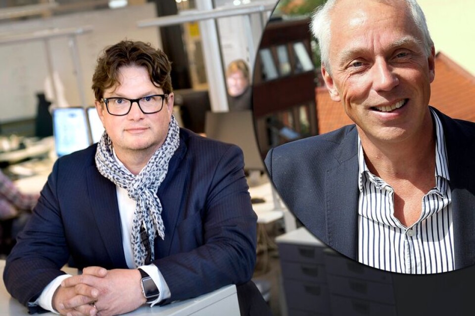 Jörgen Svensson, chefredaktör och ansvarig utgivare för Kristianstadsbladet, och Boine Gepertz, vd för Gota Media.