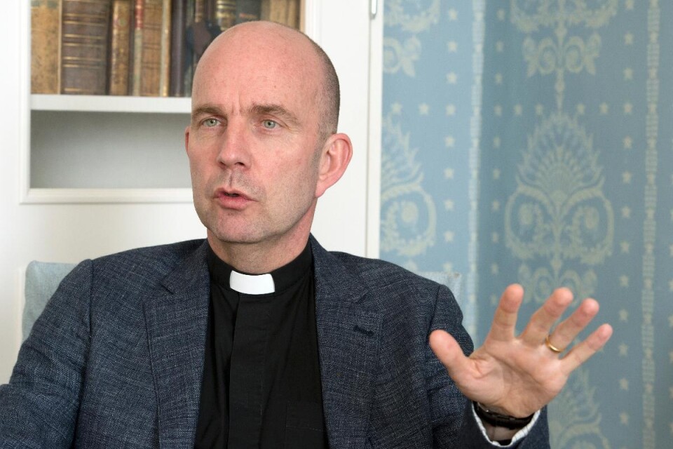 Biskop Fredrik Modéus informerades under måndagen om brottsmisstankarna riktade mot den anställda chefen. Foto: Urban Nilsson