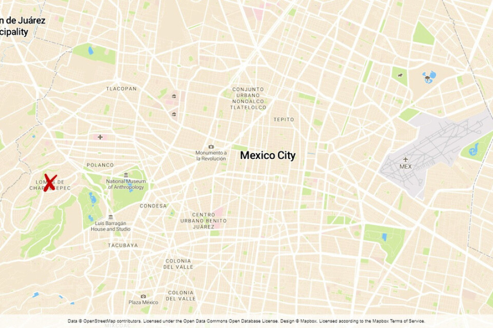 Attacken ägde rum i det välbärgade området Lomas de Chapultepec i Mexico City.