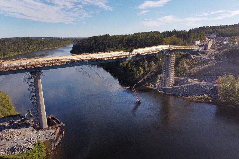 Ett jordskred har inträffat i närheten av brobygget över Umeälven. Arkivbild.