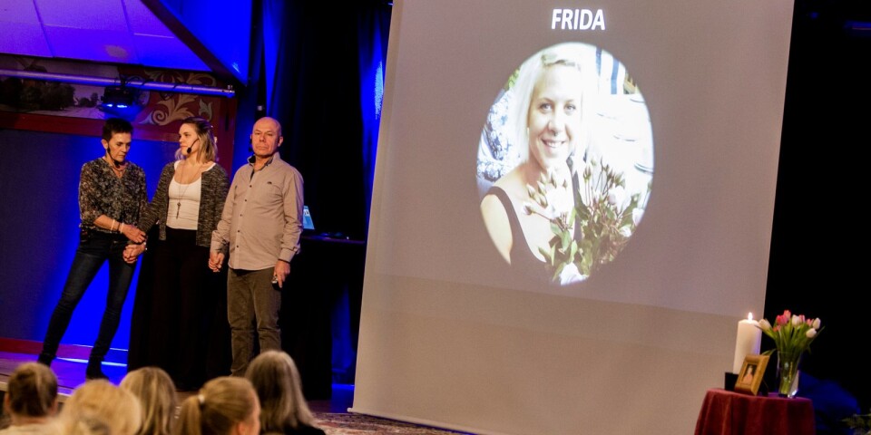 Bild från minnesföreläsningen om Frida-Älva Johansson på Parken i Trelleborg i februari i år.