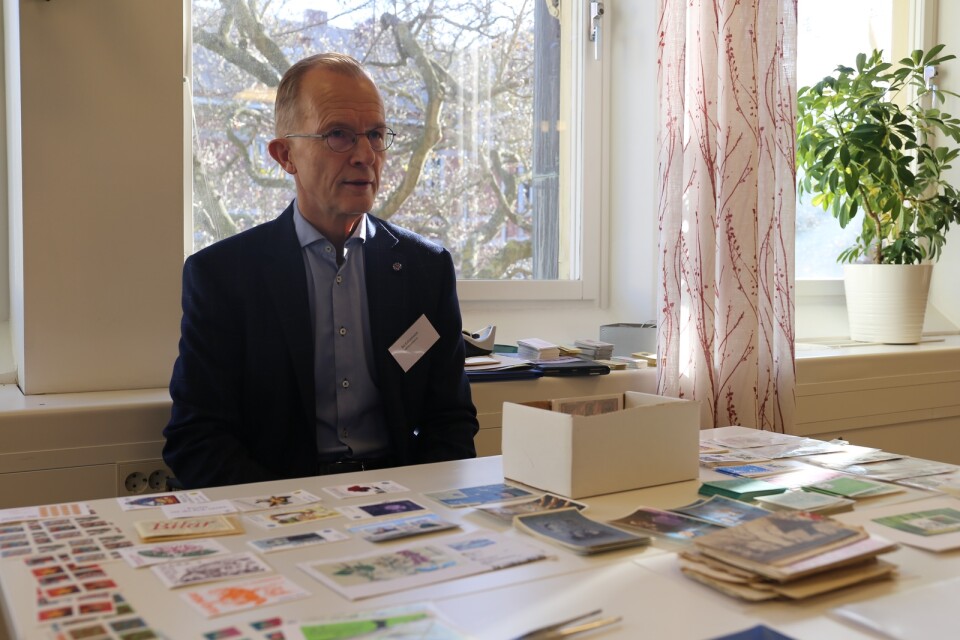 Häftessamlarnas ordförande Bo Göransson var en av medarrangörerna till Frimärkets dag-firandet i Kalmar.