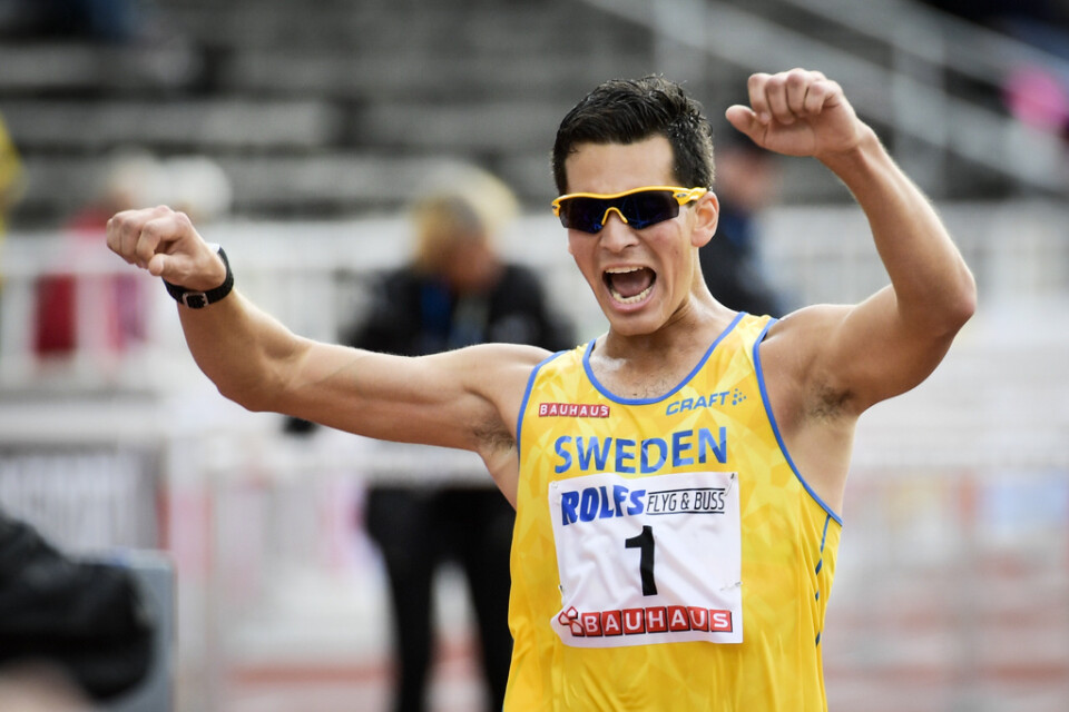 Perseus Karlström kan bli den första som lyckas försvara EM-titeln på 20 kilometer gång. Arkivbild.