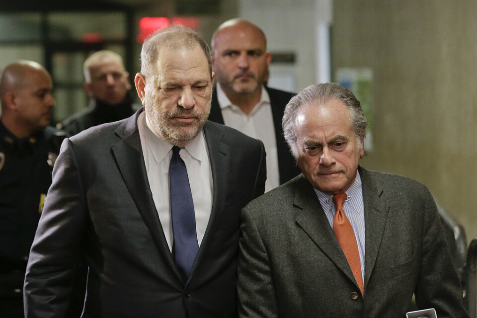 Harvey Weinstein och hans advokat Benjamin Brafman anländer till högsta domstolen i New York den 20 december. Arkivbild.