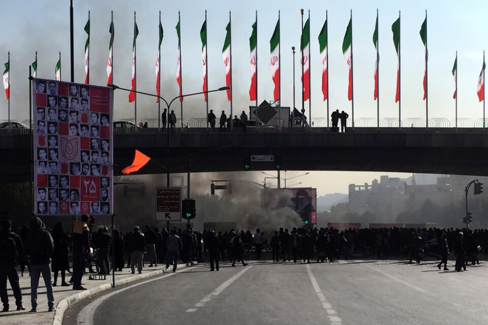 Demonstrationer i staden Isfahan i Iran på lördagen.