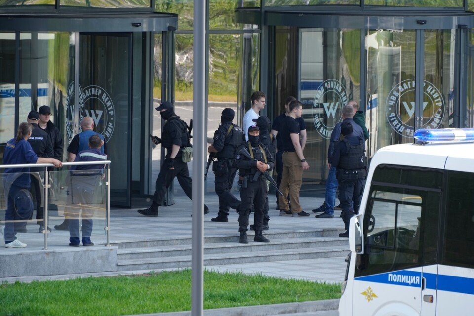 När det väpnade upproret pågick den 24 juni så stormade poliser Wagner-högkvarteret i S:t Petersburg. Arkivbild.
