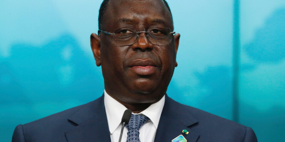 Senegals president Macky Sall, här i Bryssel i februari. Arkivbild.