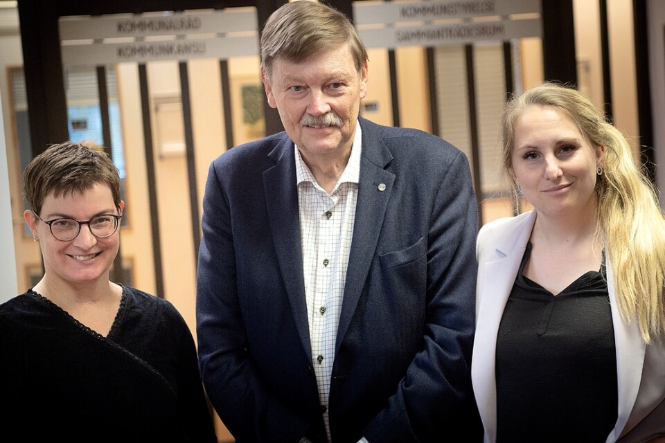 Lina Bengtsson (M), Christer Caesar (KD) och Hanna Nilsson (SD).