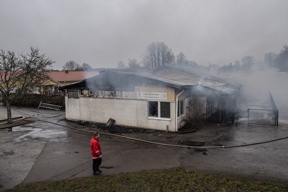 Branden har totalförstört vuxenutbildningens lokaler.