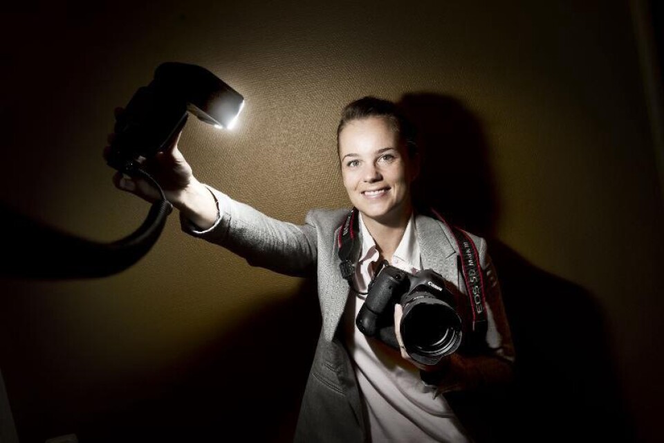 Gabriella Soutine växlade spår i yrkeslivet för ett år sedan och arbetar som fotograf och entreprenör. Porträttbilden på sambon Henrik Larsson fick i tävlingen ett hedersomnämnande för yrkesskicklighet.