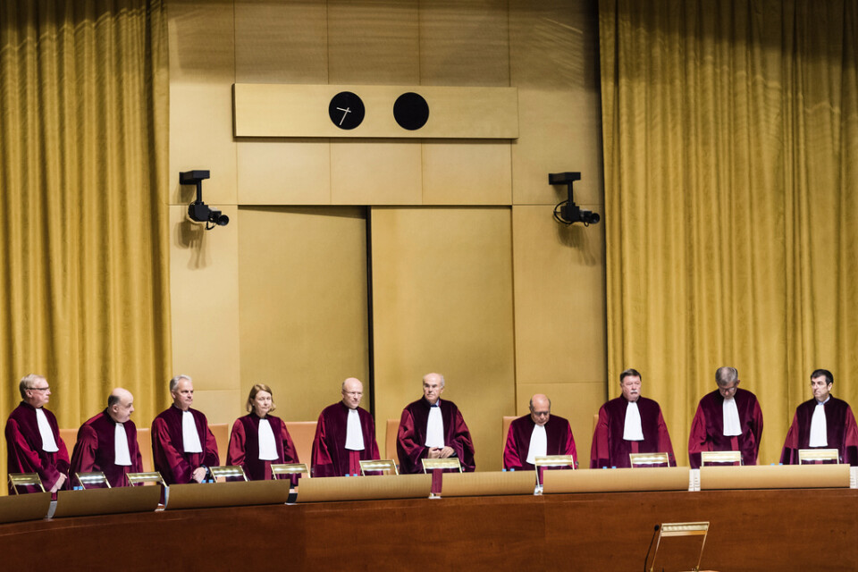 Domare i EU:s domstol vid ett utslag 2020. Arkivbild.