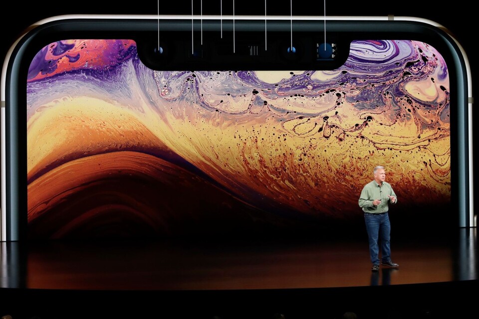 Apples Phil Schiller berättar om nya iPhone XS på en pressträff.