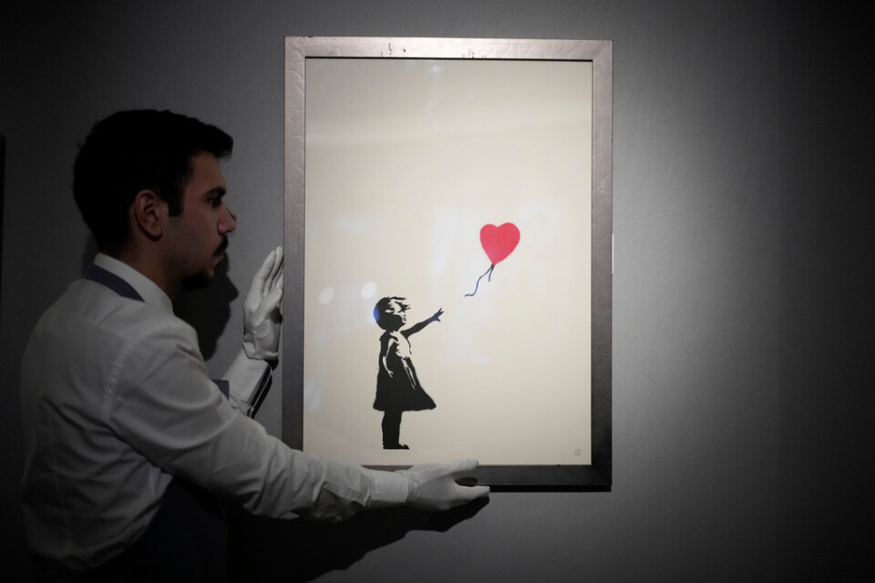 En "Girl with balloon" såldes i december för motsvarande 3,7 miljoner kronor. Arkivbild.