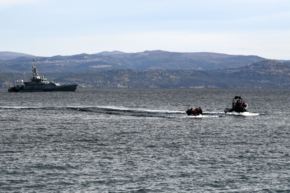 Europeiska gräns- och kustbevakningsbyrån Frontex har redan insatser i Grekland, bland annat i samband med migranter som kommit från Turkiet till havs. Bilden är från en Frontexinsats vid ön Lesbos.