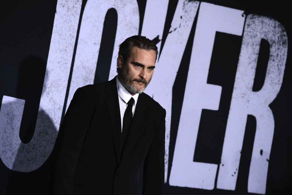 Joaquin Phoenix vid en premiärvisning av den första "Joker". Arkivbild.